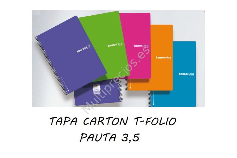 TAURO EXTRA Fº 80H PAUTA 3.5 TAPA CARTON (10)