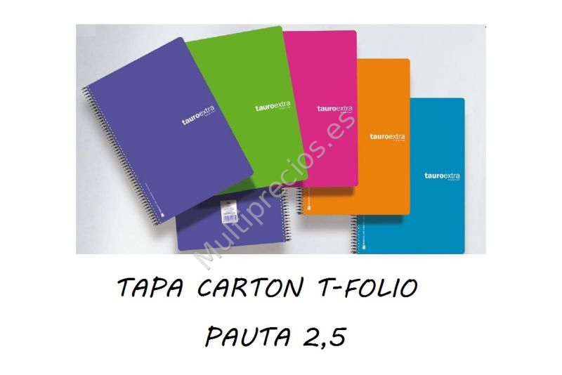 TAURO EXTRA Fº 80H PAUTA 2.5 TAPA CARTON (10)