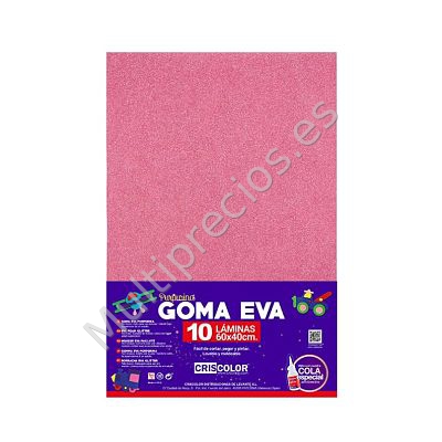 GOMA EVA ROSA CLARO PURPURINA  40X60 10U (10)
