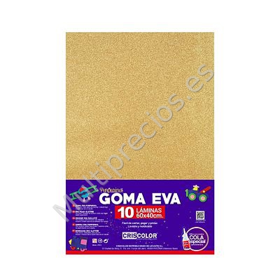 GOMA EVA ORO CLARO PURPURINA 40X60 10UDS (10)