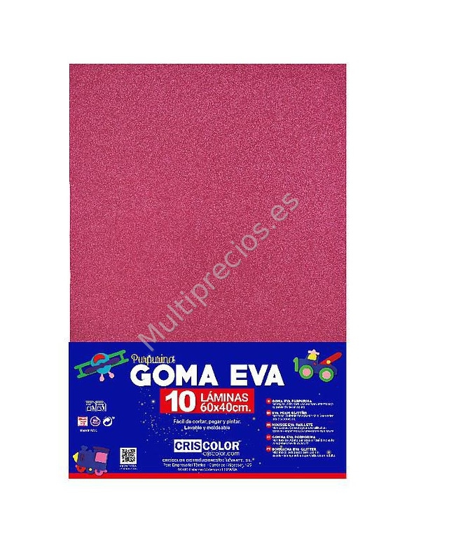 GOMA EVA MAGENTA PURPURINA 40x60CM 10UDS (10)